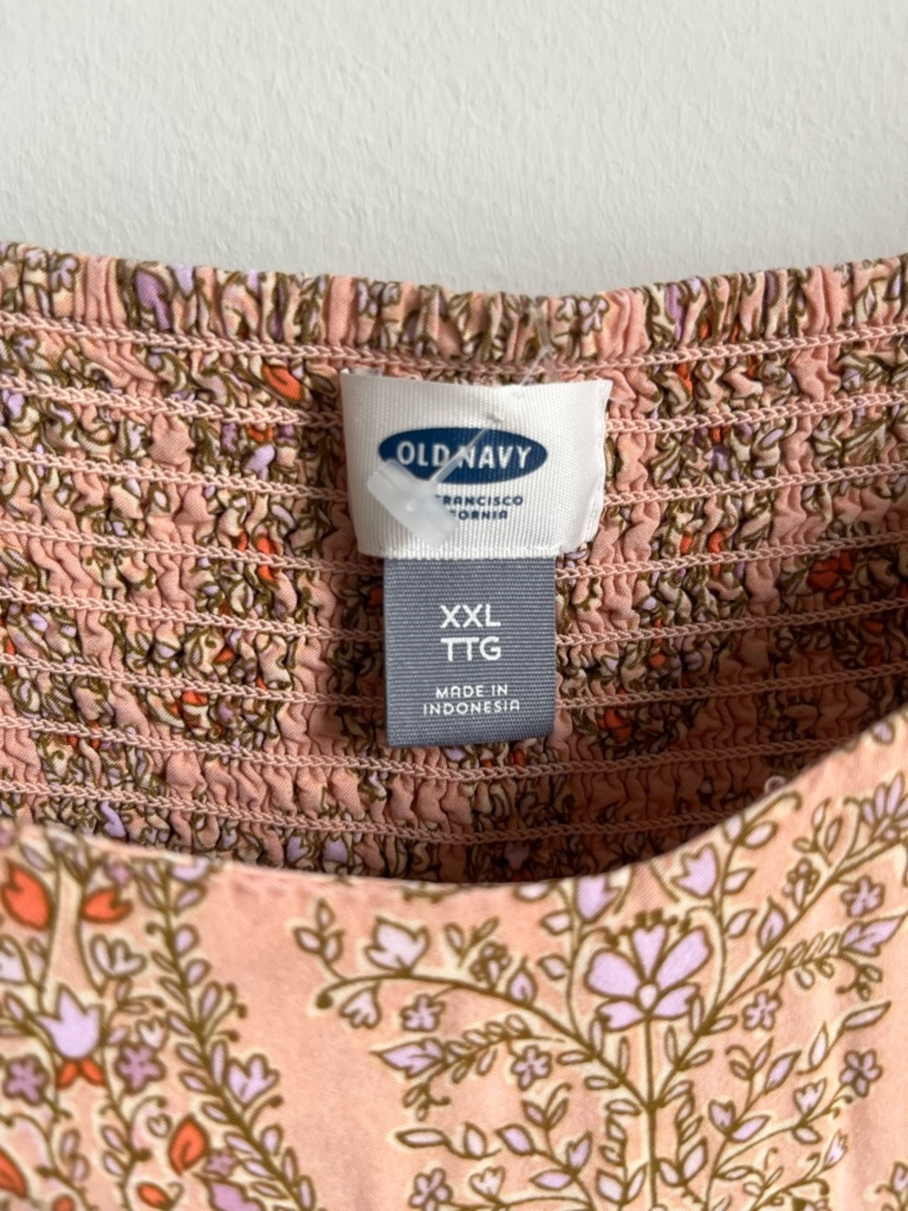 Old Navy Plus Size XXL Midi Dress Pink Paisley Boho Smocked Back Summer - Picture 5 of 8